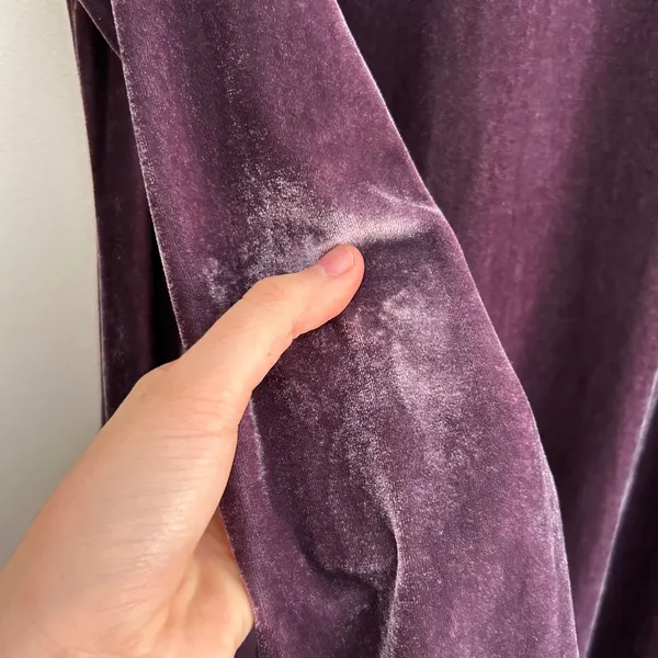 Soft Surroundings Plum Purple Velvet Cowl Neck Maxi Dress Long Sleeve 2EZ97 L - Image 10