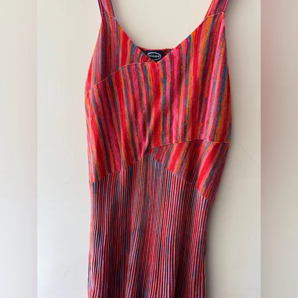 Scoop Vibrant Colorful Y2K Vibes Midi Knit‎ Dress - Image 3