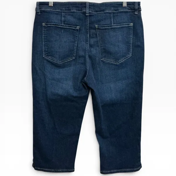 We The Free Current Free People Dusk to Dawn Mid Rise Blue Capri Jeans Stretchy 33 XL - Image 5