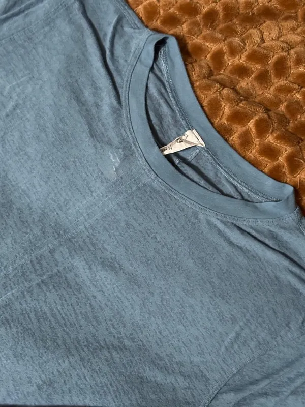 NWOT New Lululemon Blue Tie-Waist Short-Sleeve Crop T-Shirt Utility Blue 8 - Image 3