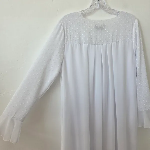 Zita White Maxi Dress Temple Church Baptism Modest Pockets High Neck Small - Image 8