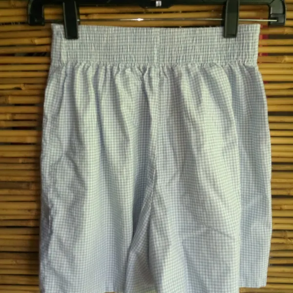 Vintage Our Turn S Sky Blue Baby Gingham Check Pull-On Shorts - Image 4
