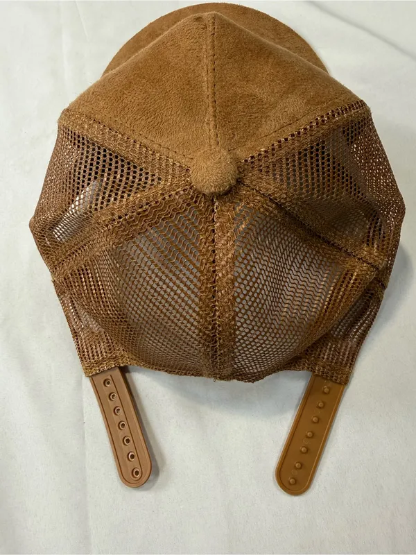 Brown Suede-Look Women’s Baseball Cap with Turquoise Concho Chain - Image 6