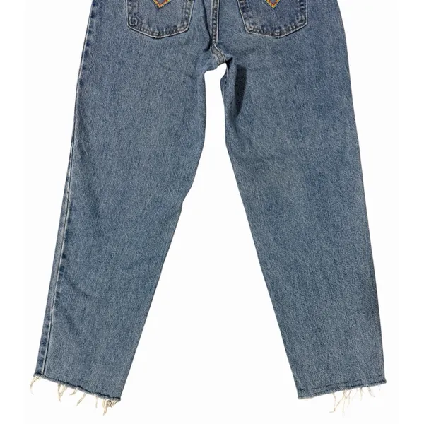 Levi's 551 Relaxed Fit Tapered Leg‎ Classic Blue Denim Jeans Women's Size 8 Med - Image 6