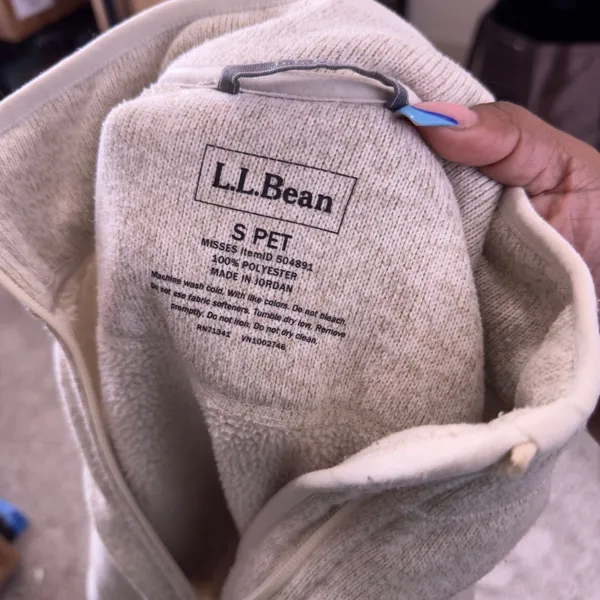 L.L. Bean‎ Womens Sweater Fleece Full-Zip Jacket M Sailcloth Gorpcore Granola - Image 8