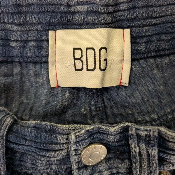 BDG Urban Outfitters High Rise Baggy Corduroy Pants Blue Acid‎ Wash Size 25 - Image 3