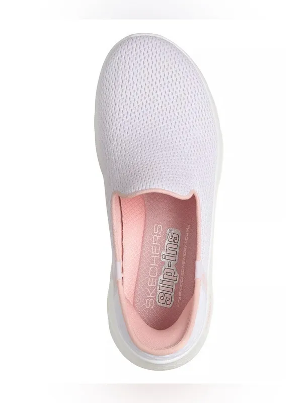 Skechers Women's Slip-On Go Walk Sneakers in White and Light Pink Size 7.5 - Image 4
