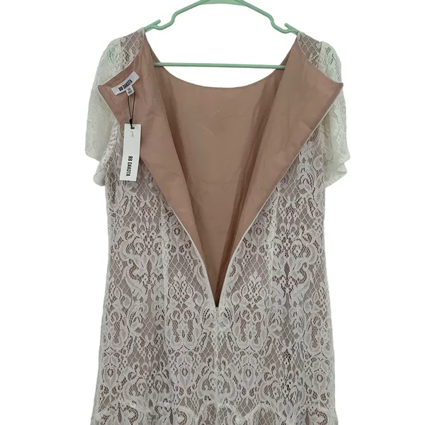 BB Dakota size 10 ivory lace overlay‎ dress new with tags zip up rear - Image 4