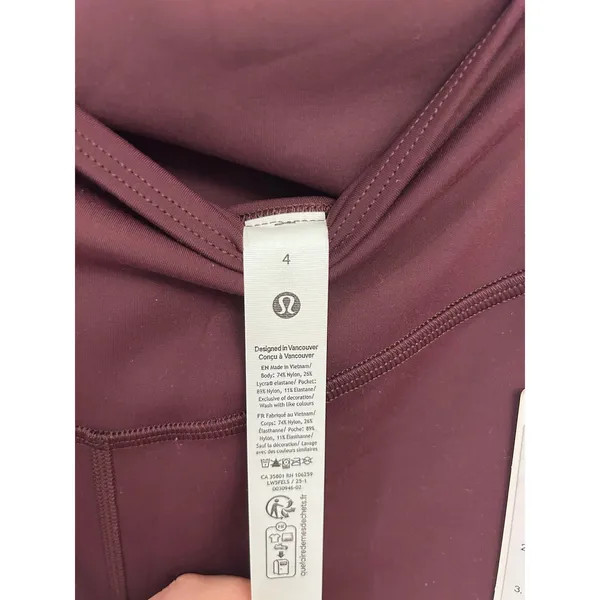 Lululemon NWT wunder Under Smoothcover HR tight 25” size 4 Goodnight plum - Image 4