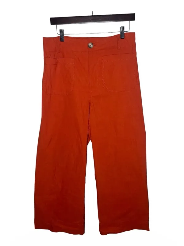 Maeve The Colette High Rise Wide Leg Crop Pant in Orange Size 30 - Image 5