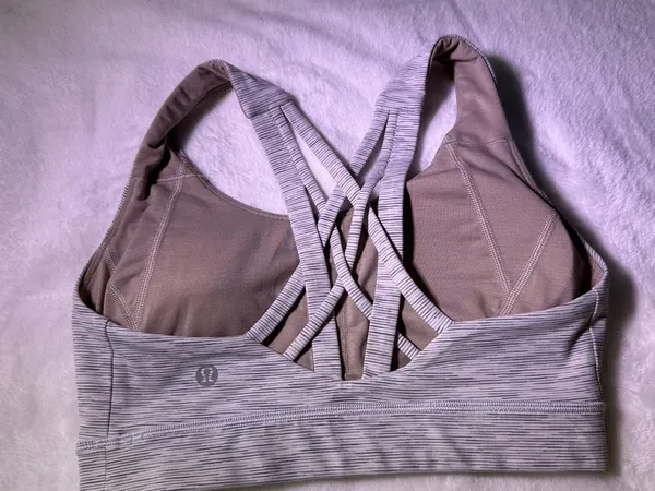 lululemon athletica Grey Striped Strappy Sports Bra - Image 7