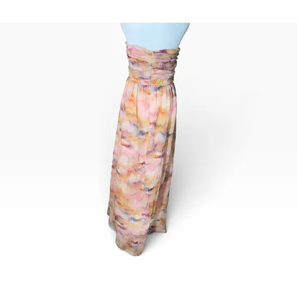 Lulus Women's Floral Strapless Maxi Dress XL Orange - Image 3