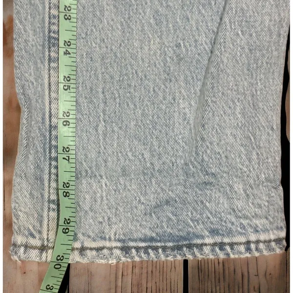 Abercrombie The Dad High Rise Distressed Light Wash Jeans Women 27/4 EUC - Image 3