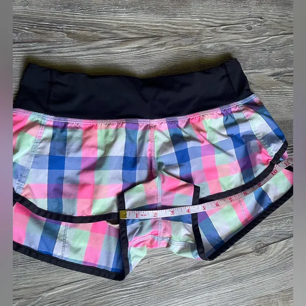 Lululemon Athletica Colorful Plaid Athletic Shorts - Image 6