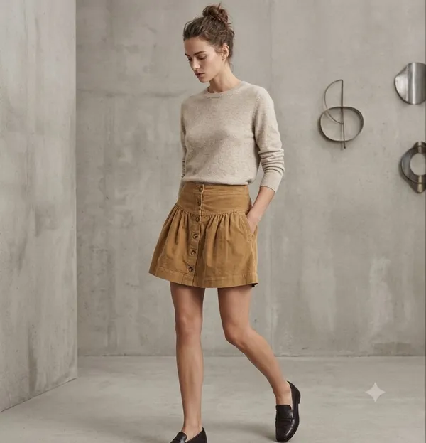 American Eagle Super High-Rise Tiered Corduroy Mini Skirt - Image 2