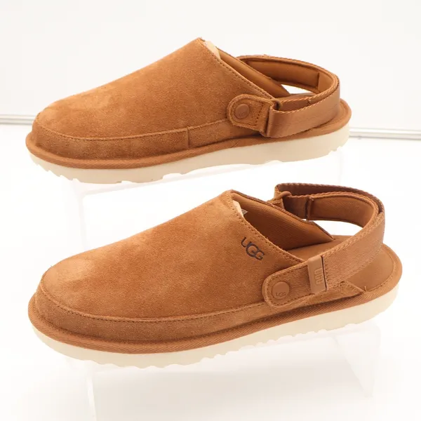 UGG Goldenstar Clog Chestnut Suede Platform Swivel Strap Shoes Size 6 - Image 2