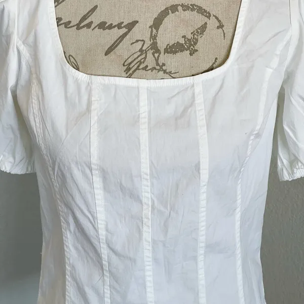 J.Crew Womens Blouse Sz 10 Short Sleeve Cottagecore Cottage Bohemian Smocked - Image 5