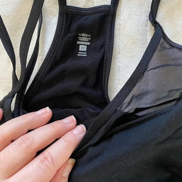 VSX Victoria’s Secret Strappy Black Mesh Sports Tank Top M - Image 4