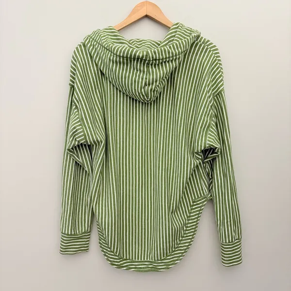 Anthropologie Pilcro Green Wharfside Striped Hoodie‎ 100% Cotton Size M - Image 9