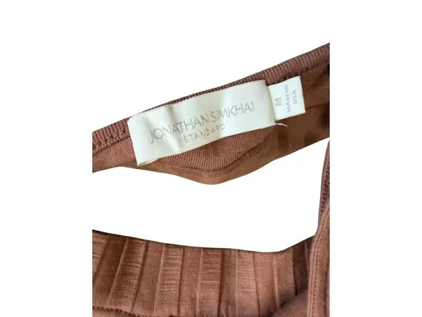 JONATHAN SIMKHAI Standard Brown Ribbed Bralette Bra Size Medium - Image 2