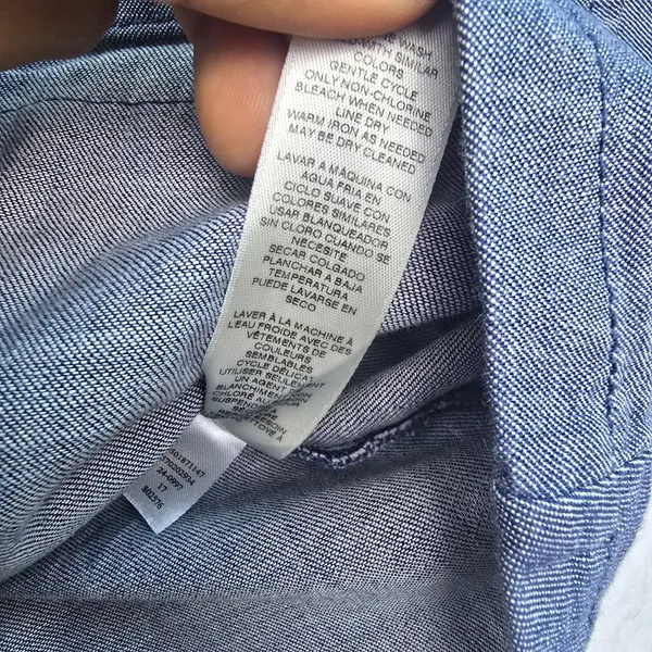 White House Black‎ Market -961 WHBM Chambray Moto Jacket Womens 14 - Image 8