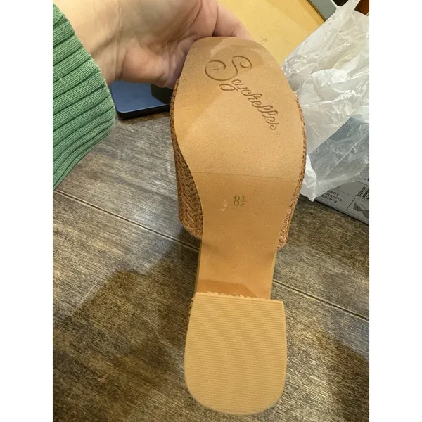 Seychelles Adapt Raffia Mules Sandal Natural Size 8.5 Beachy Coastal Neutral - Image 3