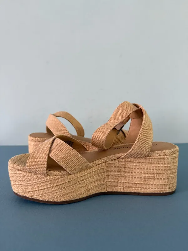 Lucky Brand‎ Bainda Natural Espadrille Wedge Ankle Strap Sandals - Image 5