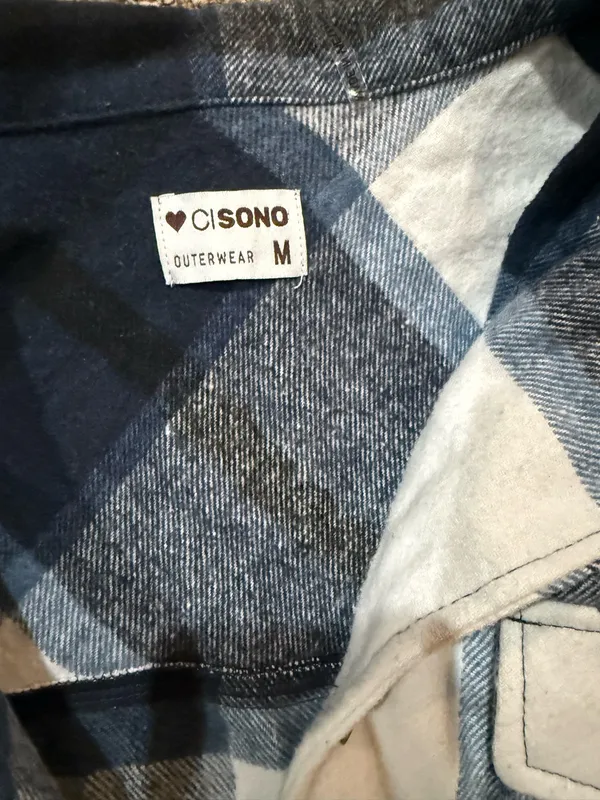 Navy blue oversized flannel Size M - Image 4