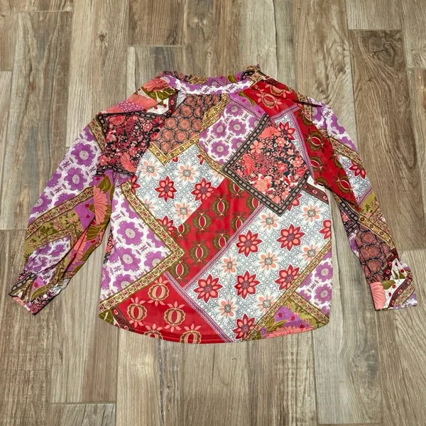 Entro Talk About It Pink Mixed Print Blouse - Image 4