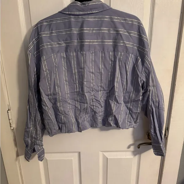 A New Day Striped Blue Button-Up Shirt - Image 4
