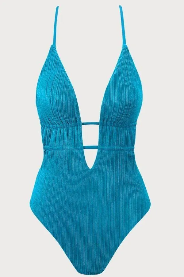 Berlook Textured Plunge One-Piece Swimsuit - Image 6
