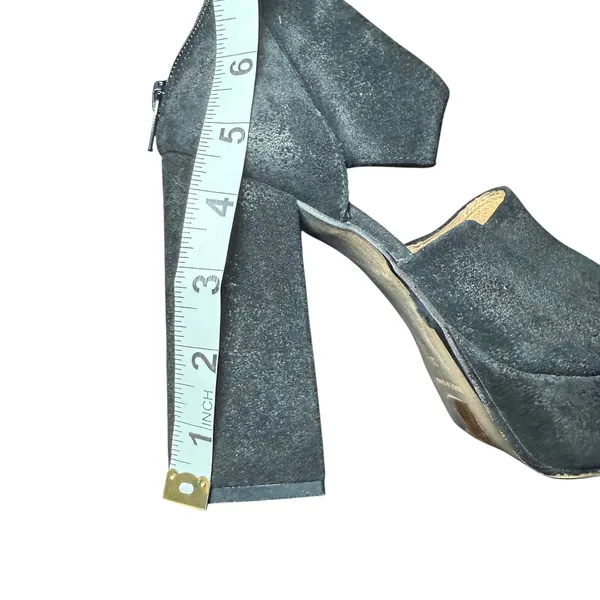 Free People Black Suede‎ Platform Block Heel Ankle Edgy Statement Size 38 (7) - Image 12