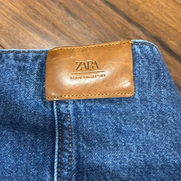 Zara High Rise Slouchy Panel Ankle Cropped Denim Jeans - Size 00 - Image 5