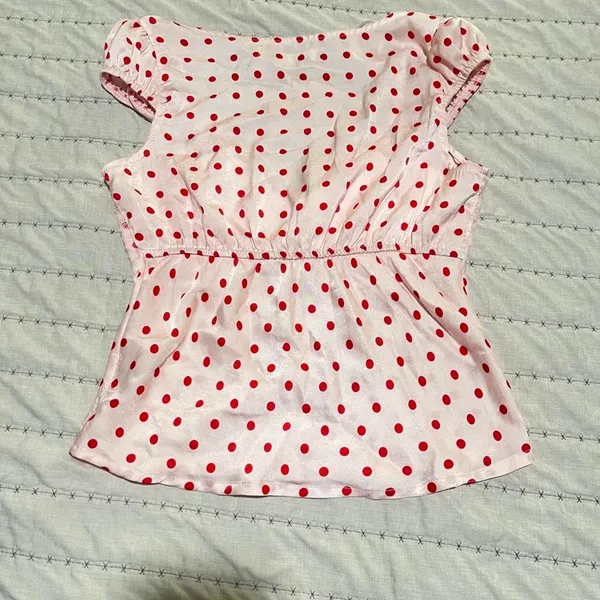 pink lace polka dot top Size XS - Image 2