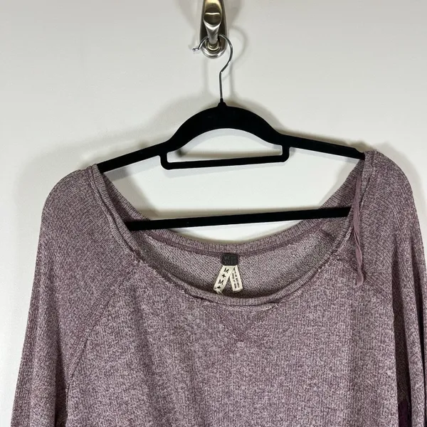 Free People We The Free Purple Sweater‎ Top Lace Sides Womens M - Image 2