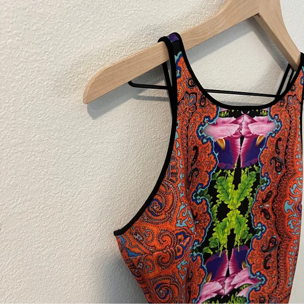 Revolve Clover Canyon Orchid Trip Neoprene Dress Sleeveless Mini Paisley‎ - Image 5
