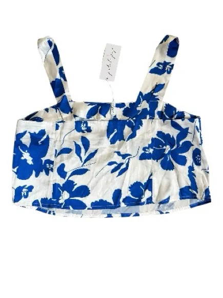 NEW Petal and Pup Blue Floral Square Neck Womens Size Small Crop Top - Image 3