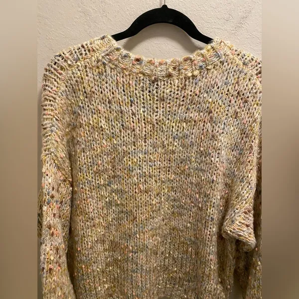 Lulu's Keep You Warm Beige Multi Chunky Knit Sweater Size Large - Image 12