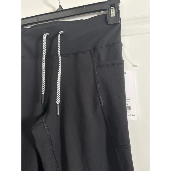 Yogalicious Lux‎ Black High Waisted Drawstring Leggings with Pockets XS NWT - Image 3