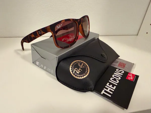 Ray-Ban Justin Havana Polarized Matte Sunglasses - Image 6