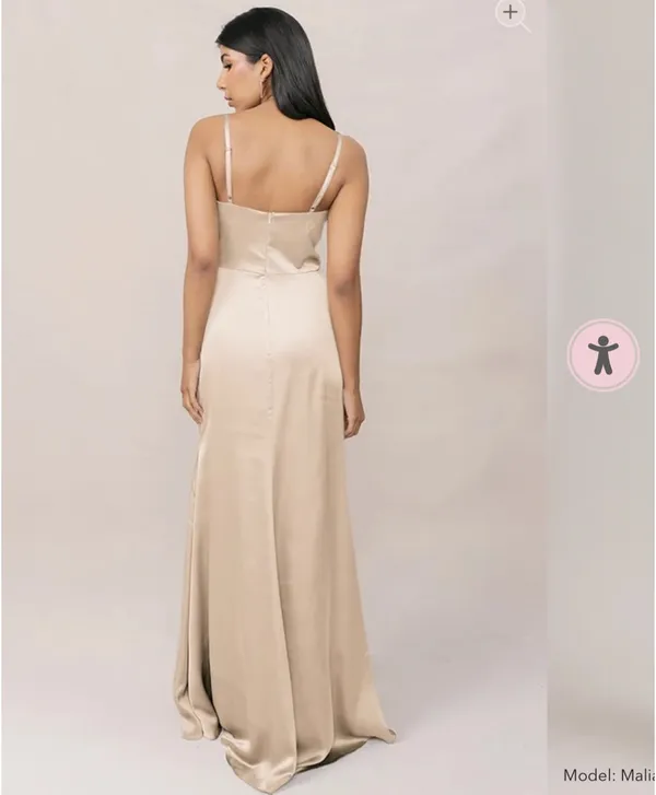 Revelry Rory Satin Wedding Dress in Gold Champagne - 703 - Image 2