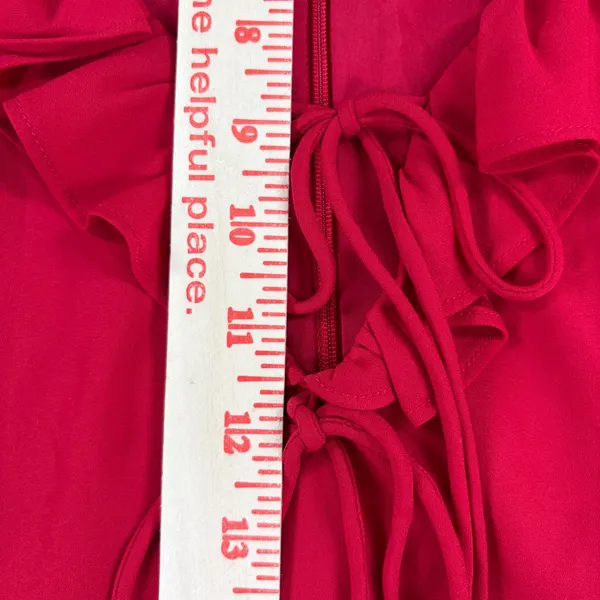 Red Wild Fable Small Dress Mini Ruffle Bell Sleeve Ties Small Festive Holiday‎ - Image 3