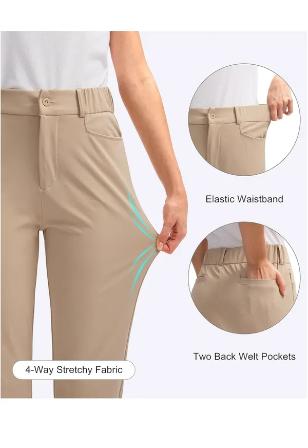 Women’s Khaki Golf Pants Tan Size L - Image 6