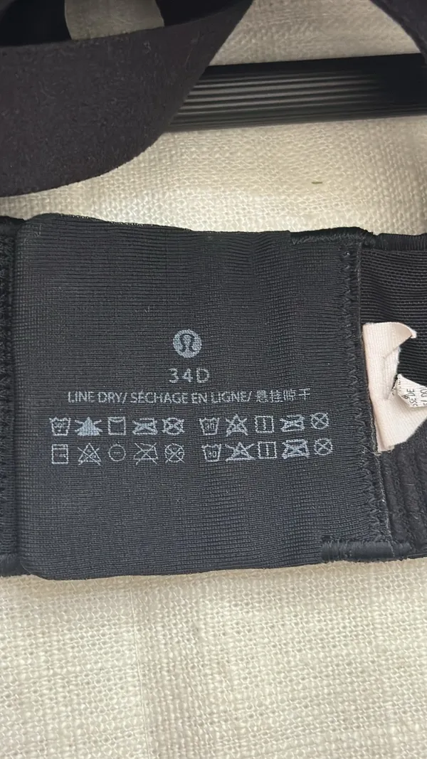 lululemon Energy Bra High Support Sz 34 D black - Image 5