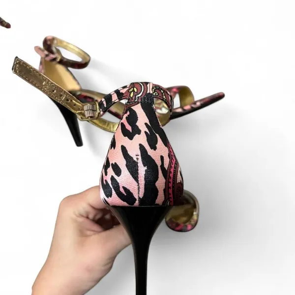Carlos Santana Sunset Paisley‎ Heels 7M Y2K Pink Gold Stiletto - Image 6