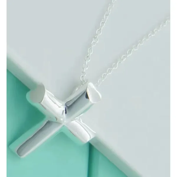 925 Sterling Silver Cross‎ Pendant Necklace, 16-18” - Image 7