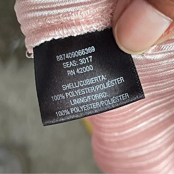ATTENTION | Pink Satin Accordion Pleated Tiered Midi Dress Sz XL - Image 10