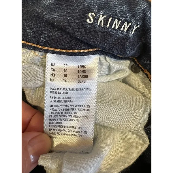 American Eagle Skinny Jeans Women’s 10 Long Blue Super Stretch Denim MidRise - Image 4