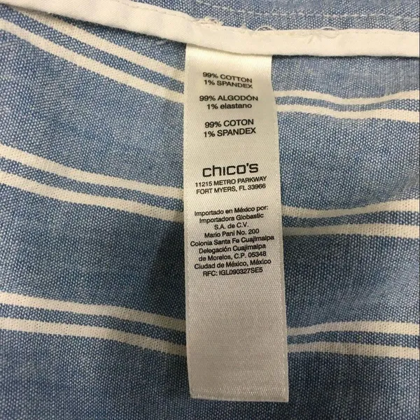 Chico’s • Women’s Blue Striped Blazer Size 1 - Image 6