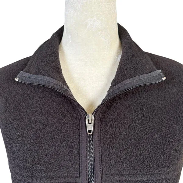 GAP zip up sleeveless mock neck black stretchy vest with pockets women's XS - Image 7